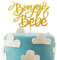 Bonjour Bebe Cake Topper, French Baby Shower Cake Topper, Hello Baby Cake Decor, Paris Baby Shower Party Decoration Supplies - Gold Glitter