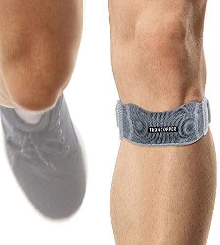 Thx4COPPER Patella Tendon Knee Strap, Adjustable Knee Support Brace with Gel Pad for Weightlifting Squats Jumpers Tennis Hiking Soccer Volleyball, Knee Pain Relief for ACL MCL Arthritis Tendonitis