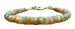 LKBEADS ethiopian welo fire opal 3-4mm round shape smooth cut gemstone beads 7 inch stacking bracelet with gold plated lock for unisex.#Code- LCBR-2847