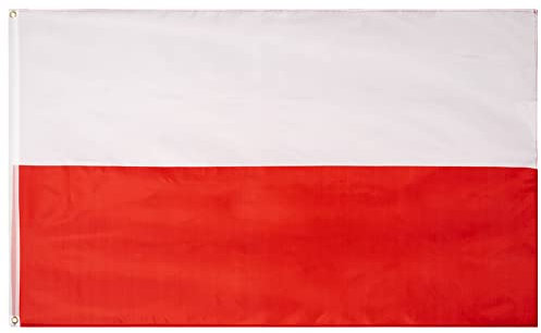 MUWO Flagge Nations Together 90 x 150 cm Nationalmanschaften, doppelseitige Gartenflagge, wetterfeste Fanflagge, Fußballflagge Polyester Länderfagge Deutschland mit Ösen (Polen)
