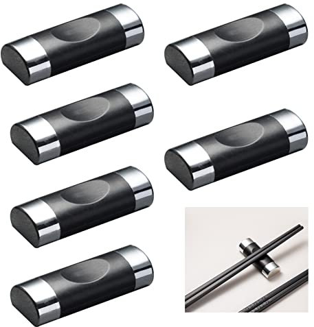 6 Stück Stäbchen Ablage, Chopsticks Shelves, Essstäbchen Halterung Wiederverwendbare, Ablage Essstäbchenauflage aus Edelstahl für Restaurant Hotel Asiatisches Besteck Set Restaurants Zubehör (Silber)