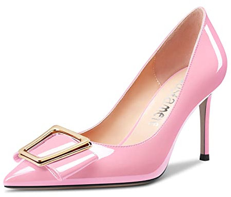 Castamere Femmes Aiguille Haut High Talon Heel Pointu Bout Slip-on Escarpins Dress Mariage Bureau 10 CM Heels Rose 37 EU