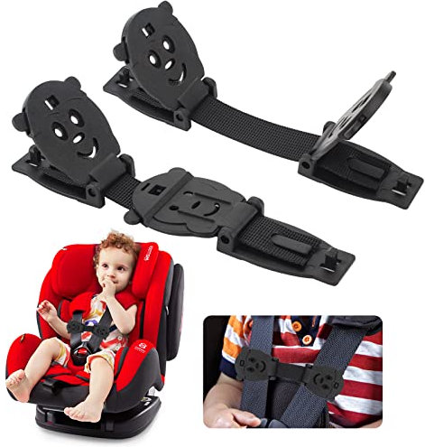 QOPAHI Anti Escape Car Seat Strap Baby Harness Chest Clip, Baby Safety Strap Prevent Children/Kids Taking Their Arms Out of Child Car Seat/High Chairs/Strollers/Baby Reins(2 Pack)