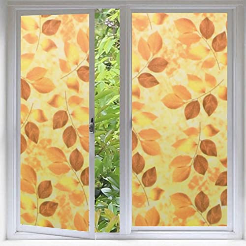 Fensterfolie Orangenblätter Sichtschutzfolie Fenster Klebstofffrei Fensterfolie Blickdicht Milchglasfolie Selbstklebend Fenster Fensterfolie Selbsthaftend Folie Fenster Sichtschutz 60x200cm