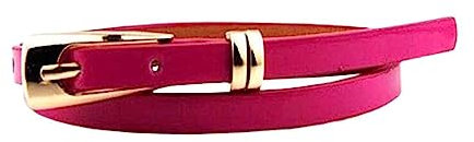 NIUXICH Ceinture fine en cuir pour femmes Boucle en métal Ceinture fine Jeans Ceintures réglables Robe Ceinture décorative, Rose rouge, 103x1cm