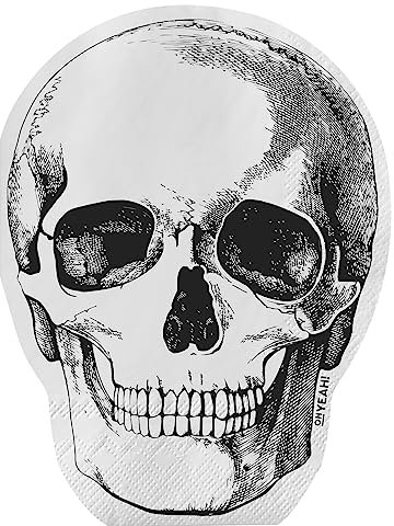 OH YEAH - 20 Servietten für Halloween, esoterisch, Schädelform, 33 x 33 cm, doppellagige Servietten, Halloween-Tischdekoration, esoterisch, einfache Montage