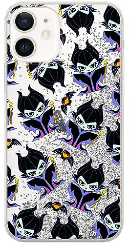 ERT GROUP Handyhülle für Apple iPhone 12 Mini Original und offiziell Lizenziertes Disney Muster Maleficent 004 optimal an die Form des Handy angepasst, mit Glitter Overflow Effekt