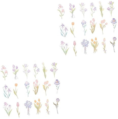 VILLCASE Lot De 2 Autocollants Décoratifs En Forme De Fleurs Pour Scrapbooking Journal Bouteille Deau 80 Pièces X 2