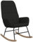 vidaXL Schaukelstuhl, Schwingstuhl mit Armlehne, Schaukelsessel für Wohnzimmer, Relaxstuhl Relaxsessel Schwingsessel, Schwarz Stoff
