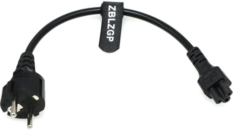 ZBLZGP - Cable de alimentación de corriente alterna de 3 pines, IEC C5, cable de alimentación de 3 clavijas para Dell Notebook Comnputer, Monitor, LG, TV, portátil, IEC320 C5 Clover (Schuko CEE7/7 a