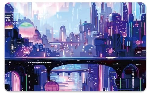 Peacoblue Adesivo per carta di credito, motivo Fantasy City, impermeabile, antigraffio e attraente, 4 stili personalizzati per carte di credito, debito, carta di trasporto