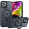 BENTIACC Phone Case for iPhone 14/13, with Invisible Stand, with Mag-Safe, Military Protection, [Translucent Matte] Anti-fingerprint iPhone 14/13 Case (Black)