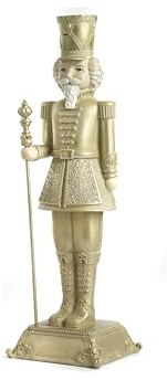 PABEN Soldato Schiaccianoci Oro 42 cm in Resina Decorazione Natalizia Soprammobile