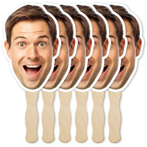 1 Pc Custom Big Head with Your Photo, Fun Face Cardboard Cutout, Big Heads on a Stick, Life Size face on a Stick, Personalised Face Fans for Bachelorette Party, Wedding, Graduation, Christmas