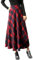 Jupe Tartan Plaid Longue Femme Vintage A-Ligne Jupe Taille Haute Classique Carreaux Epais Souple Skirt Longue éVaséE pour Femmes Hiver Automne