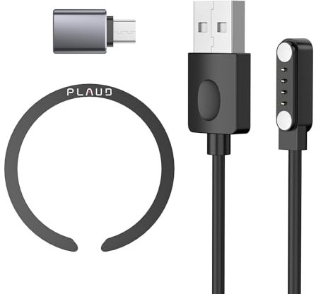 Zubehör-Set für Plaud Note KI Digitales Diktiergerät, einschließlich eines 60 cm Langen magnetischen USB-C-Ladekabels und eines Magnetrings