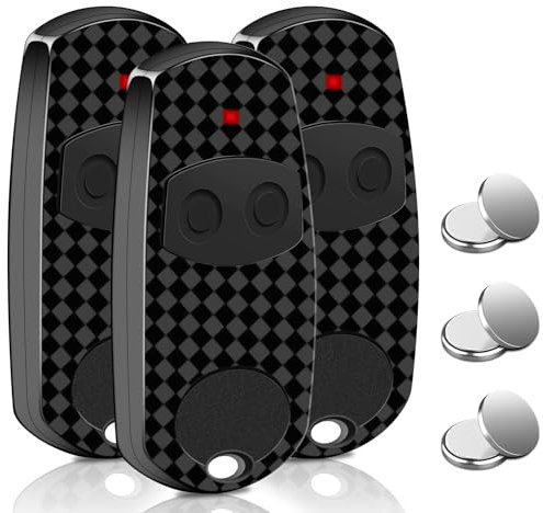 Telecommande Portail, 3PCS Telecommande Universelle Porte de Garage, Télécommande Porte Garage Compatible avec 433,92 MHz NA,EV,EE, 2 Canaux
