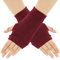Sibba Karneval Fingerlose Handschuhe Damen Gestrickte Stretch Half Finger Gloves Warme Sommer Handschuhe Unisex Half Fingerless Soft Knitted für Oper Tea Party tippen Fahren Handschuhe Deko (Rot)