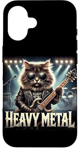 Heavy Metal Katze – Rockiges Gitarrendesign Hülle für iPhone 16