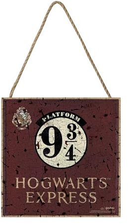 Harry Potter - Tafel Hogwarts Express Platform 9 3/4, Holz (Einheitsgröße) (Burgunderrot)