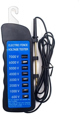Electric Fence Voltage Tester, 7KV Fence Tester 8 Neon Indicator Lights/Fence Tester for Farms Farms Fault Finder Portable Testing Tool