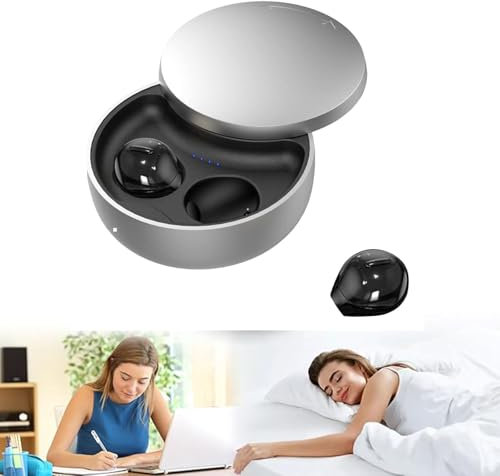 Yonblow Sleep Earbuds for Side Sleepers，Bluetooth 5.3 Ultra-Light in-Ear Headphones, Invisible Earbuds with Charging Case, Clear Call Quality, Mini Design for Comfortable Sleep Black