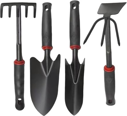 Hogvinnatil Gartenwerkzeuge, 4 Stück Unkrautstecher, ergonomisch, Edelstahl, multifunktional, rostfrei, zum Graben von Sand, Bodenbelüftung, Jäten und Jäten