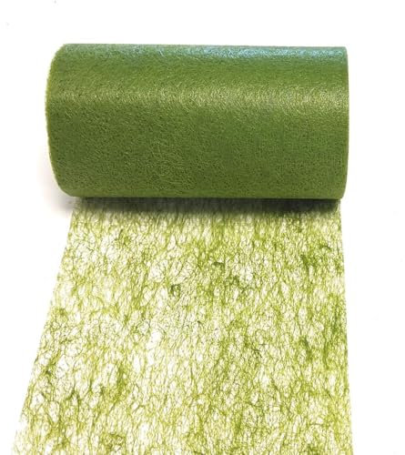 s.dekoda Tischband 20m x 14cm Vlies Tischläufer Vliesband Tischvlies Dekovlies Olivgrün Grün