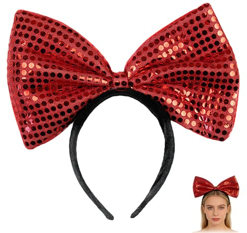 VYNZOR haarreif schleife,Party Fashion - Haarreif mit Schleife, Pailletten, Kopfschmuck, Accessoire Karneval,karneval
