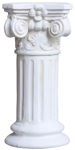 Xoeryoy Roman Column Pedestal, Elegant White Resin Plinth Base for Garden Statues and Home Decor, 15.75 Inch Tall Sculpture Stand