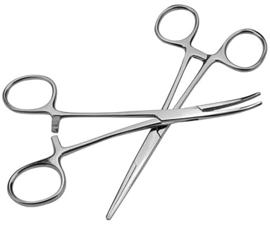 2Pcs Multipurpose Locking Piercing Plier Fishing Forcep, Surgical Tweezer | Stainless Steel Surgical Tweezers Piercing Tools with Serrated Jaw for Jewellery Change, Piercing Removal & Fishing