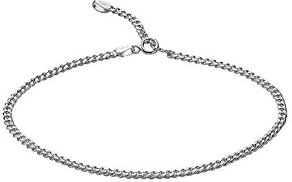Zeeme Silber Damen Fußkette 925/- Sterling Silber 23-26cm Glänzend weiß 299200023Z