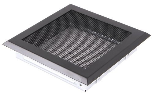 Rejilla de ventilación rejilla de chimenea rejilla de aire caliente (16 x 16 cm negro