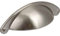Traditional Half Moon Shaker Cup Pull Kitchen / Cabinet Handle With Faux Screws 64mm Hole Centres - Satin Nickel Finish