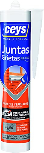 Ceys - Sellador para Juntas y grietas - Sella y repara - Cartucho Blanco - 125ML
