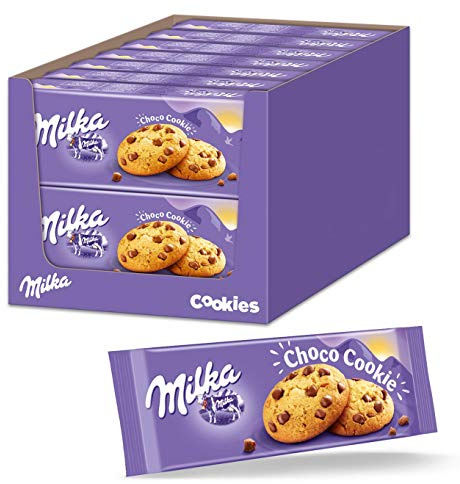 Milka Choco Cookies, 168 g (14er-Pack) | Milka Kekse mit Alpenmilch Schokoladenstückchen, Leckeres Knabbergebäck mit Schokolade