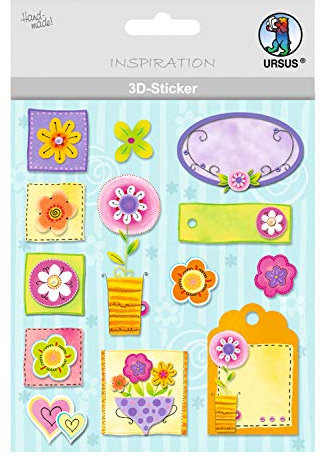 Ursus 56420045 - 3D Sticker Everyday, bestehend aus mehreren Ebenen, aus verschiedenen hochwertigen Materialien, selbstklebend, ideal zum Verzieren von Grußkarten und Geschenken, Motiv 45