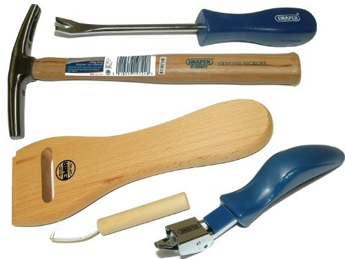 Tack Lifter, Staple Lifter, 7oz Draper Hammer + Web Stretcher Upholstery Kit