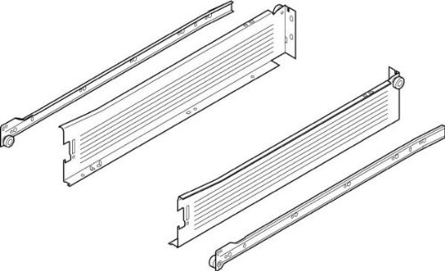 blum METABOX Stahlzarge M = 86 mm, Teilauszug, 25 kg, NL=350 mm, Schraub-/Steckversion