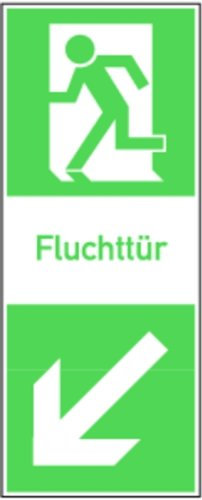 LEMAX® Aufkleber Fluchttür für Klinke links 250x100mm