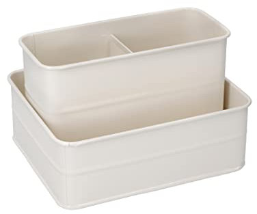 KitchenCraft Spülbeckenablage, Metall-Spülmaschinenablage, stapelbare Behälter, Living Nostalgia Design Kollektion, Farbe Antik Creme, 17 x 14 x 11cm, 1 Stück
