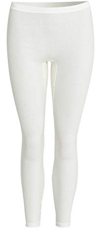 con-ta Lange Hose, warme Unterbekleidung aus Baumwolle und Angora, Leggings für Damen, weiche Unterwäsche, in Schwarz und Wollweiß, Größe: 38-52