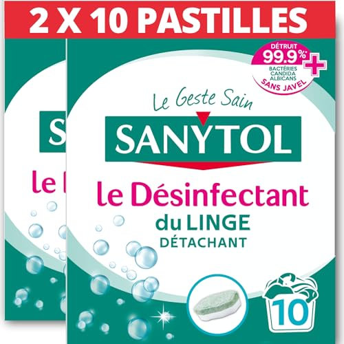 Sanytol 33636100 Desinfectant Linge anti-odeurs Tablettes x 10 - lot de 2