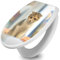 banjado Toilettendeckel mit Absenkautomatik 44,5x37cm / WC Sitz mit Absenkautomatik/Toilettensitz Duroplast mit Edelstahl Scharnieren/Klodeckel mit Absenkautomatik Motiv Kleine Katze