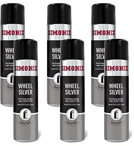 SIMONIZ Spray Paint Aerosol 500ml CAN 5 Wheel Silver x6