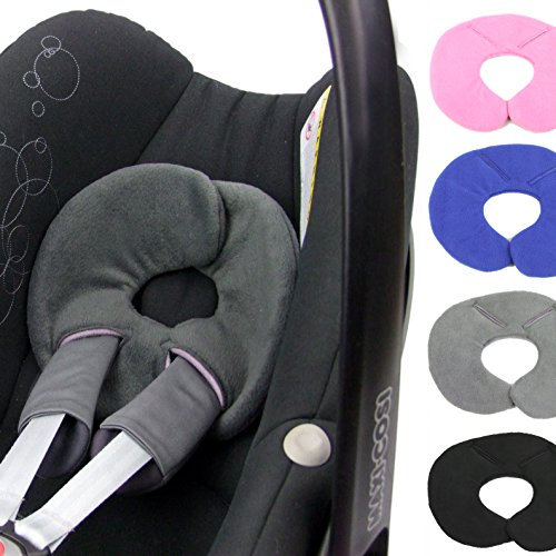 BAMBINIWELT Kopfkissen, KOPFPOLSTER für Maxi Cosi Pebble/Pebble Plus, Fleece (dunkelgrau) XX