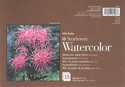 Strathmore Aquarellblock der Serie 400, 17,8 x 25,4 cm, 15 Blatt