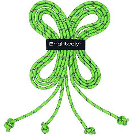 Brightedly 16 FT Double Dutch Jump Rope Set (2 Pack), Long Jump Ropes for Kids or Adults, Knotted Ends for Firmer Grip, Portable, Soft, Comfortable, Durable Quality Material - Green