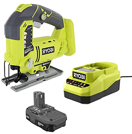 Ryobi 18 Volt Lithium-Ionen-Exzenter-Stichsägen-Kombi-Set mit Akku und Ladegerät (Großpackung, keine Einzelhandelsverpackung)