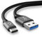 CELLONIC USB Kabel 2m kompatibel mit Blackview A9 Pro / P6 / P2 / P2 Lite/Max 1 Ladekabel USB C Type C auf USB A 3.0 Datenkabel 3A grau PVC